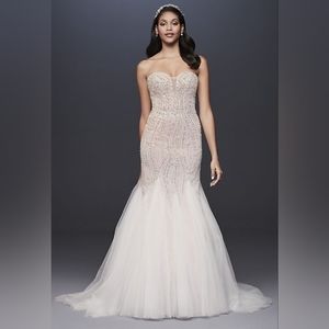 Champagne trumpet wedding dress